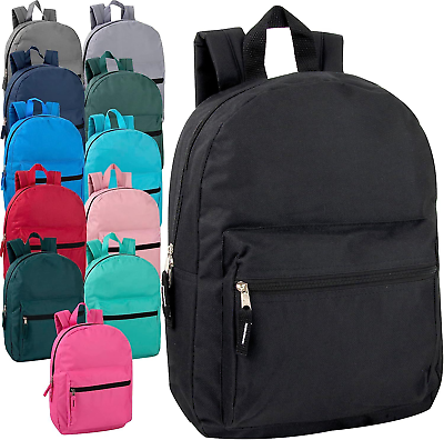 #ad Trail maker Wholesale 15 Inch Kids Backpacks in Bulk With 12 Color Assortment