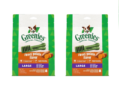 #ad Greenies Sweet Potato Dental Bone Dog Treat Large 12 oz 2 Pack Bundle
