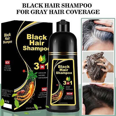 #ad #ad Black Hair Dye Shampoo for Gray Hair 3 In 1 Herbal Nourishing Darkening Older