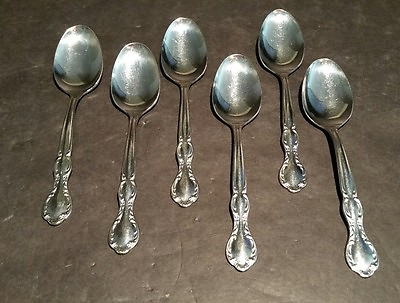 #ad WM Rogers And Son Royal Manor Teaspoons Stainless Lot Of 6