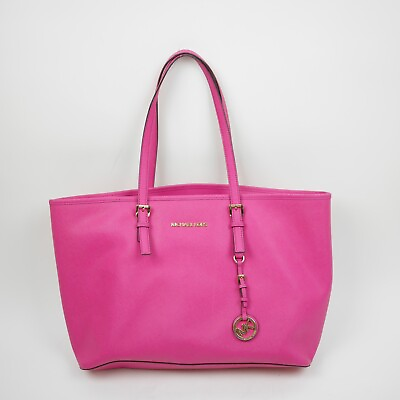 #ad MICHAEL KORS Purse Pink pebbled leather shoulder bag purse bucket bag 19quot;x11quot;