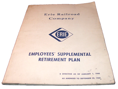 #ad SEPTEMBER 1959 ERIE RAILROAD EMPLOYEES#x27;S SUPPLEMENTAL RETIREMENT PLAN