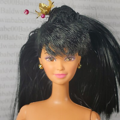 #ad D10 NUDE BARBIE DOTW CHINESE RAVEN BROWN EYES KIRA ASIAN DOLL FOR OOAK