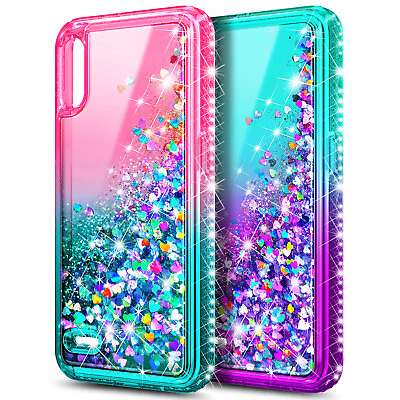 #ad For LG K22 K22 Plus Case Liquid Glitter Cute Cover Tempered Glass Protector
