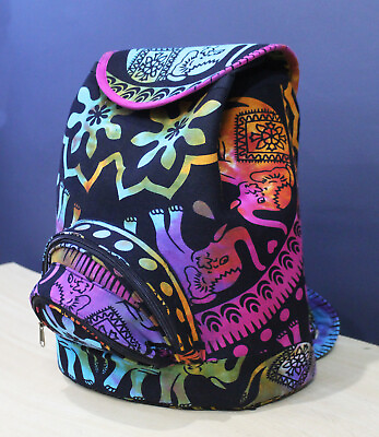 Hippie Elephant Printed Man amp; Women Casual Cotton Bag Multi Backpack Bags $29.89