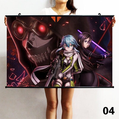 #ad Art Poster Sword Art Online Anime Wall Scroll Waterproof Otaku Gifts 60*40CM #17