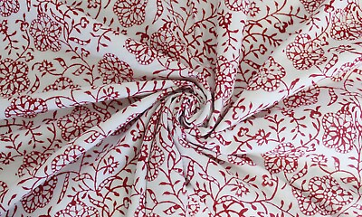 #ad 5 Yard Indian Hand Block Printed Cotton Fabric Voile Running Craft Fabric USA 1