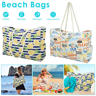 #ad Large Size Waterproof Beach Bag Outdoor Travel Pool Bag Women Tote Shoulder Bag