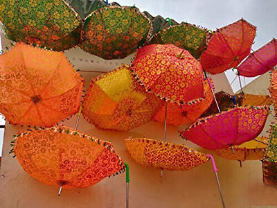 #ad Lot Of 5 Pc Bohemaian Paraslos Indian Hippie Umbrella Decor