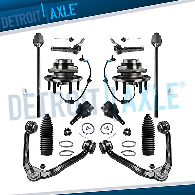 #ad 2WD Front Hubs Control Arms Tie Rods Kit for Chevy GMC Express Savana 1500 2500