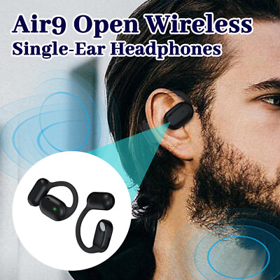 #ad Single Bluetooth 5.2 Air Conduction Headset Sports Open Ear Headphones Wireless