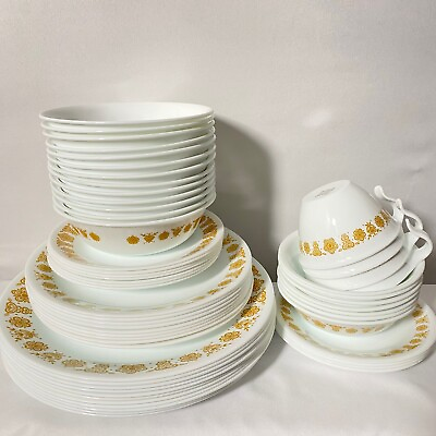 #ad Vintage Corelle Gold Butterfly Dinnerware by the piece