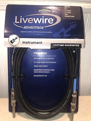 #ad Livewire Instrument Cable Advantage 10 ft. Black NWT Guitar Amp Music Bass New