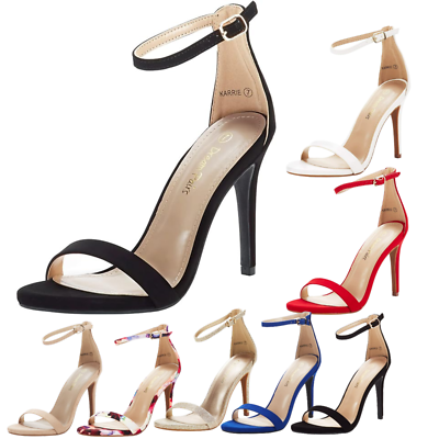 #ad Womens Ankel Strap Open Toe High Stilettos Heel Sandals Wedding Party Sandals