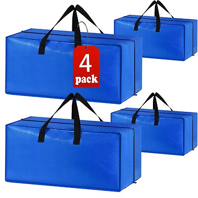 #ad 4 Pack Heavy Duty Extra Large Moving Bags Storage Tote Strong Handlesamp; Back...