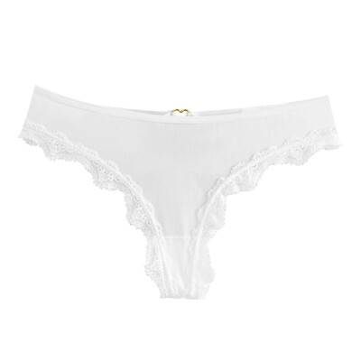 #ad Sexy crossover thin belt thong hollow ice silk underwear white #P