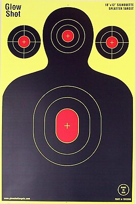 #ad 10 Pack LARGE 12quot; X 18quot; Silhouette Reactive Splatter Targets Glow for Gun Rifle