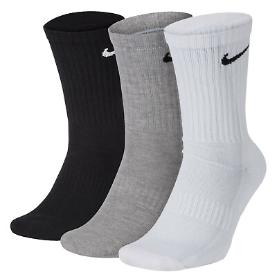 #ad #ad 3 PACK NIKE Socks Sports Logo Socks Pairs Mens Wome#x27;s Black White Grey