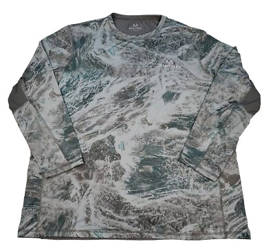 #ad RealTree Aspect Camo Fishing Shirt Reversible Mens 3XL Gray Green Long Sleeve