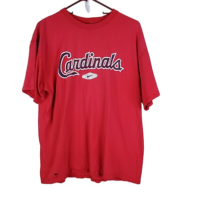 #ad Nike Team St. Louis Cardinals T Shirt Mens Size LG Center Swoosh Short Sleeve