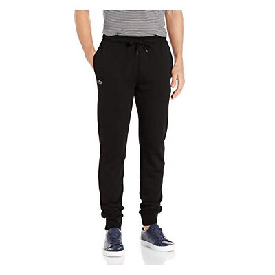 #ad Men#x27;s Lacoste Black Sport Tennis Track Pants in Fleece