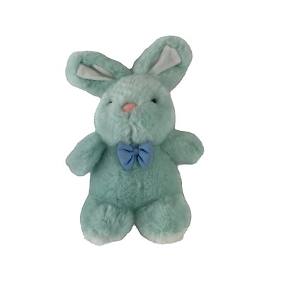 #ad Walmart Green Bunny Rabbit Plush Easter Stuffed Animal Toy Blue Bow