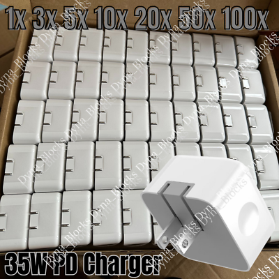 #ad 35W Dual USB C Wall Adapter Fast Power Charger For Apple iPhone 14 15 8 iPad Lot