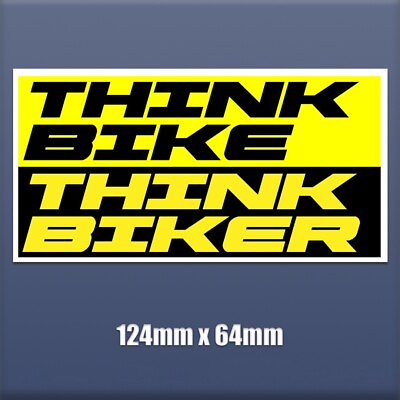 #ad Think Bike Think Biker Self Adhesive Vinyl sticker car van truck S98