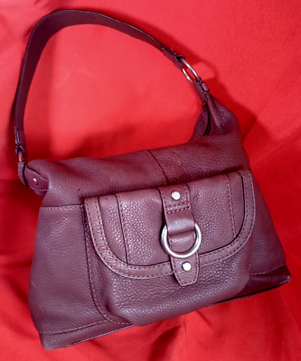 #ad Fossil Brown Pebbled Leather purse ZB27773 Hobo Shoulder Bag