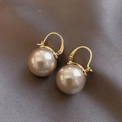#ad Fashion Champagne Pearl Ear Stud Earrings Drop Dangle Women Wedding Jewellery