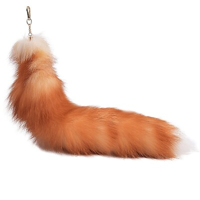 #ad 50cm 20quot; Large Real Fox Fur Tail Keychain Furry Cosplay Toys Bag Charm Pendant