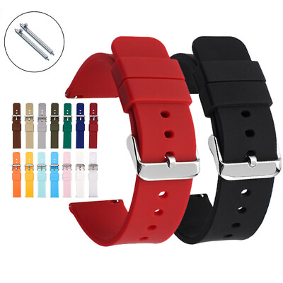 #ad Smart Silicone Watch Strap Band Universal Soft Rubber Bracelet 10 24mm Replace