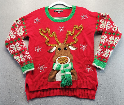#ad United States Sweater Reindeer Ugly Christmas Sweater Top Women#x27;s Size M