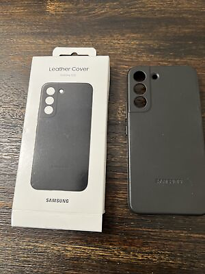 #ad GENUINE Samsung Leather Cover For Galaxy S22 EF VS901 Black PREOWNED