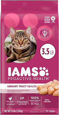 #ad IAMS PROACTIVE HEALTH Adult Urinary Tract Health Dry Cat Food. 3.5LB Bag Chicken
