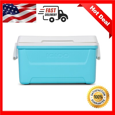 #ad 48 Quart Hard Sided Ice Chest Cooler Insulated Portable Box for Camping Beach