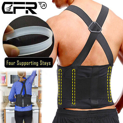 #ad Heavy Duty Lift Lumbar Lower Back Waist Support Belt Brace Suspenders Work Sport