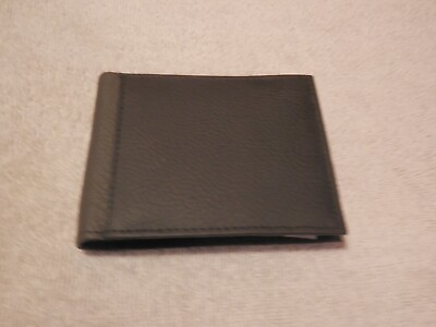 #ad Nice Genuine Leather Trifold Black Wallet