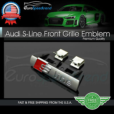 #ad S LINE Grill Emblem for Audi A3 A4 A5 A6 A7 Q3 Q5 Q7 Front Hood Grille Badge