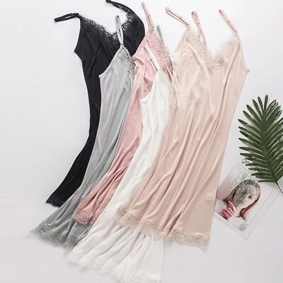 #ad Full Slips Sleeping Dress Sexy Intimates Summer Backless Women Lace Underdress