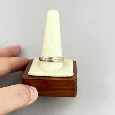 #ad Vintage Men#x27;s 10k White Gold Channel Set 10 Diamond Ring Size 13.5 Wedding
