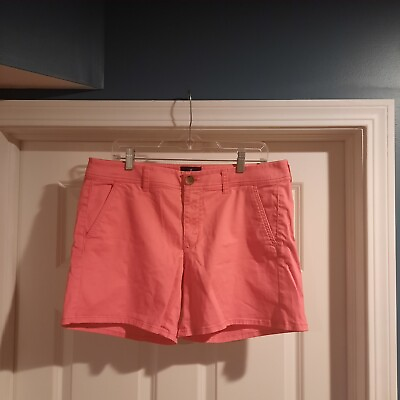 #ad American Eagle Midi Shorts Size 12 Pink Stretch Chino 5 Inch