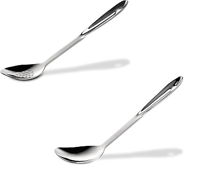 #ad All Clad Stainless Steel Slotted Spoon Kitchen Tool amp; Solid Spoon