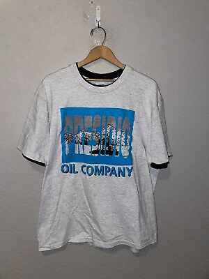 #ad 80s Vintage Presidio Oil Company Gray Graphic Shirt Tee VTG 1980s XL X Large