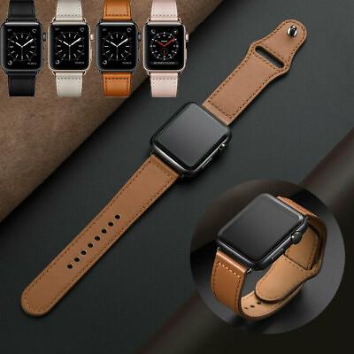 Genuine Leather Apple Watch Band For iWatch Series 8 7 6 5 4 3 SE 42 44 41 45mm $9.99