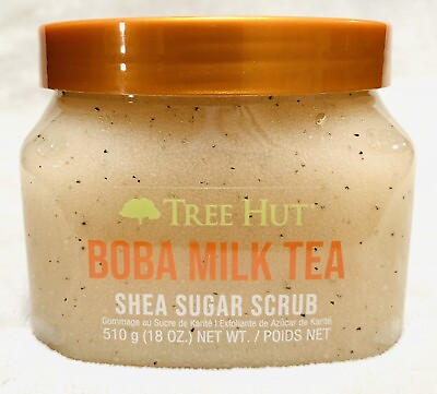 #ad NEW Tree Hut BOBA MILK TEA Limited Edition Shea Sugar Bath Scrub 18oz Jar