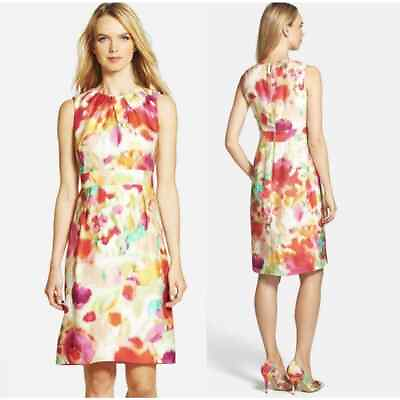 #ad Kate Spade $398 Giverny Floral Watercolor Sheath Dress Womens SZ 8