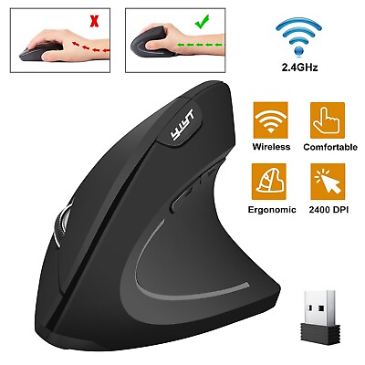 #ad Vertical Ergonomic Mouse Optical Wireless Mice 2400DPI 6 Keys with USB Receiver