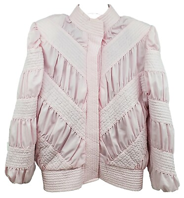 #ad Vintage Womens Puffer Jacket Size M Marguerite Rubel San Francisco Crepe De Chin