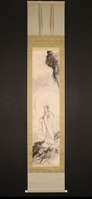 #ad JAPANESE HANGING SCROLL ART Paintingquot;Shuzan Tobitaquot;Chinese painting #004